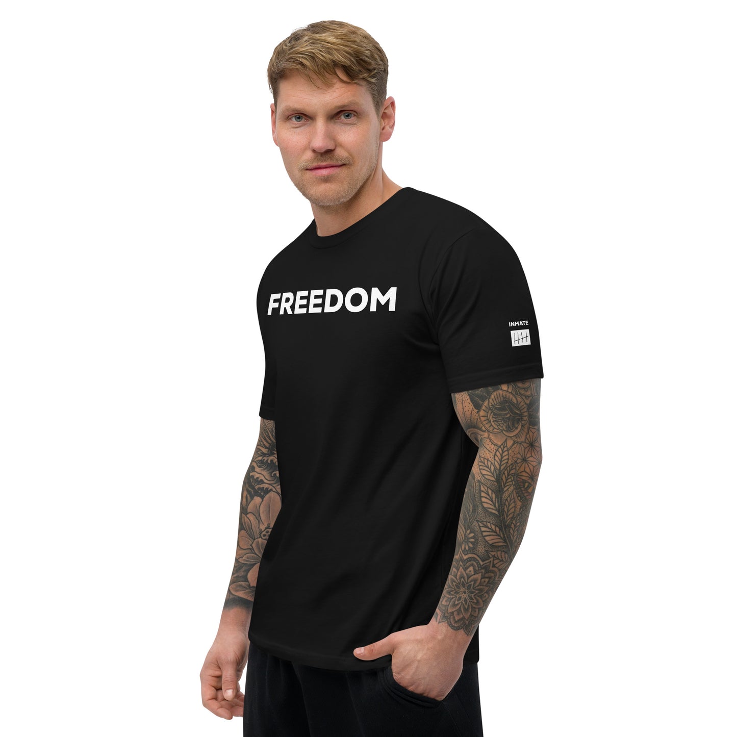 INMATE T-shirt nera a maniche corte Freedom