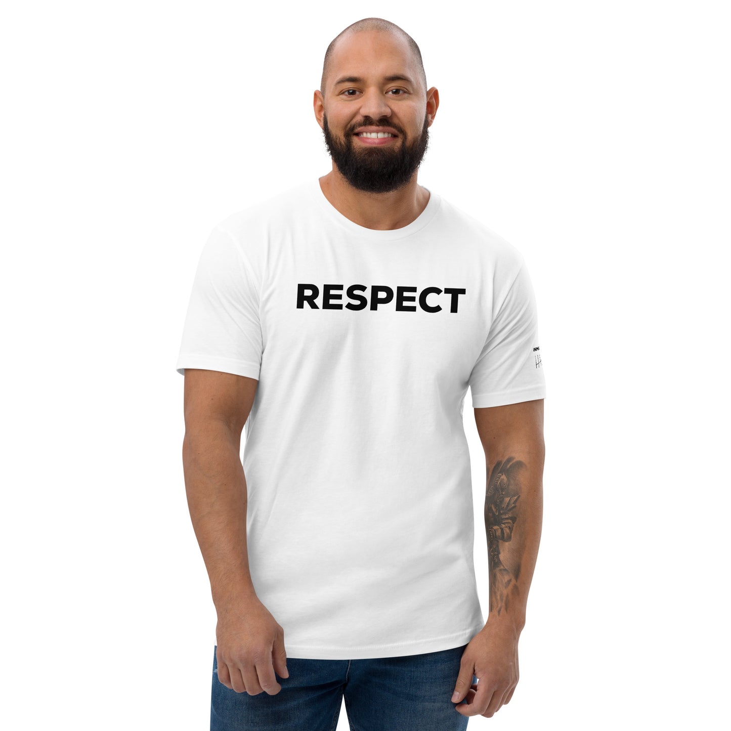 INMATE Respect T-shirt bianca a maniche corte con logo