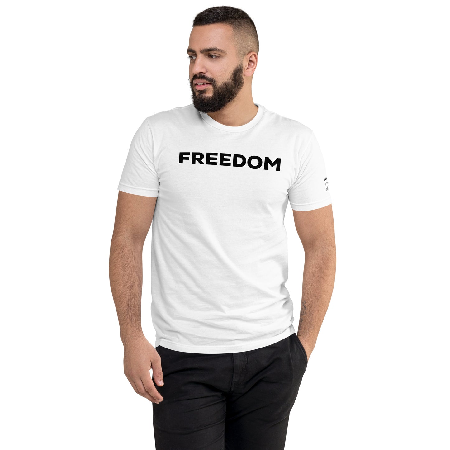 INMATE Freedom T-shirt bianca a maniche corte con logo