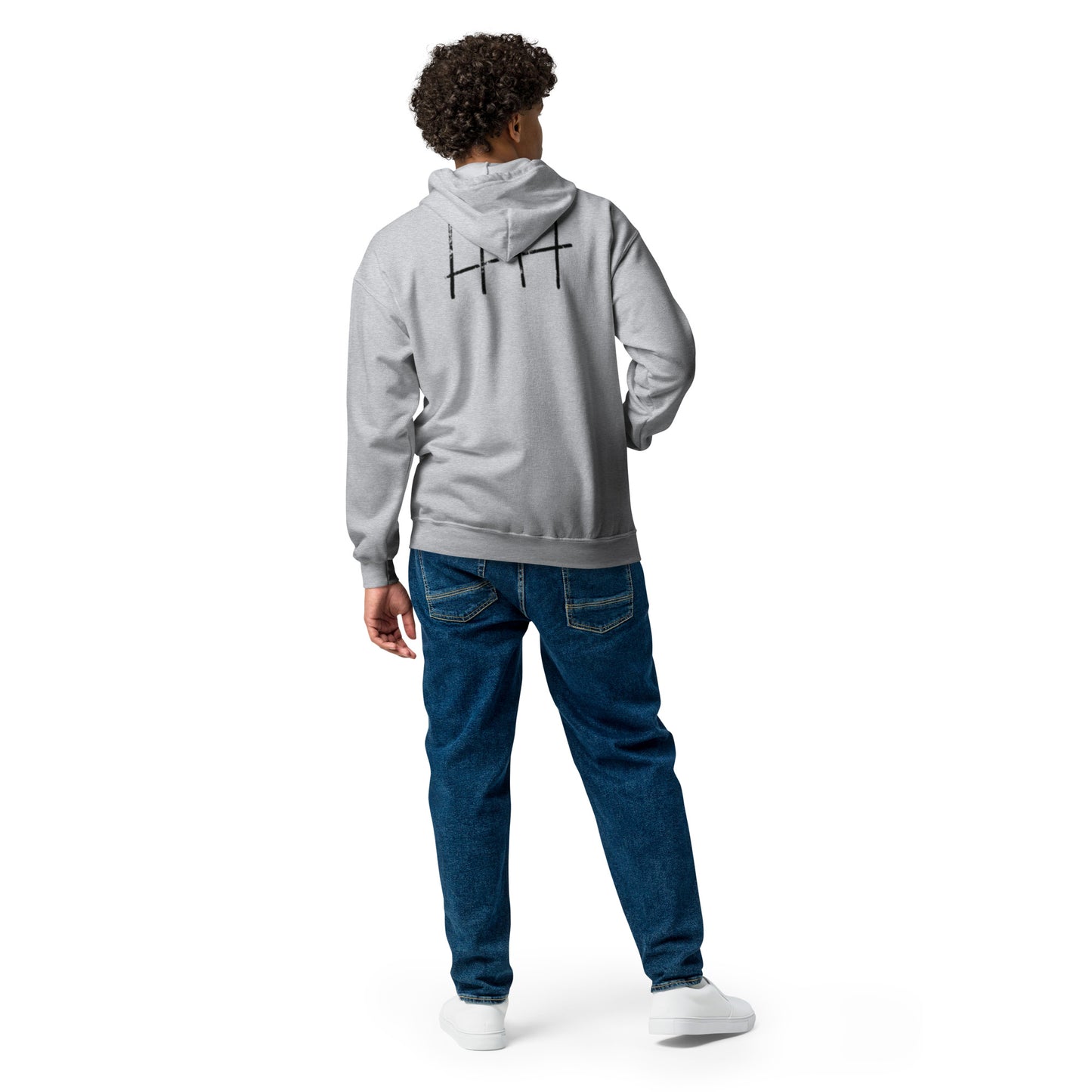 Felpa con cappuccio e zip misto pesante unisex INMATE